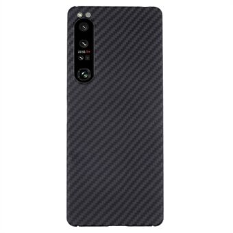 För Sony Xperia 1 IV 5G Telefonskal Stor Kameraljushål Aramidfiber 1500D Grov Textur Telefonfodral - Svart