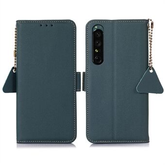 TJ för Sony Xperia 1 V RFID Blocking Flip Läder plånboksfodral Stand Stötsäkert telefonfodral