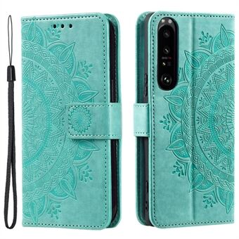 För Sony Xperia 1 V Mandala Flower Pattern Läder Telefonfodral Flip Wallet Stand Cover