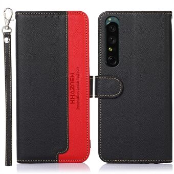 KHAZNEH För Sony Xperia 1 V Stand Plånbok Telefonfodral RFID Blockering PU Läder Litchi Texture Smartphone Cover