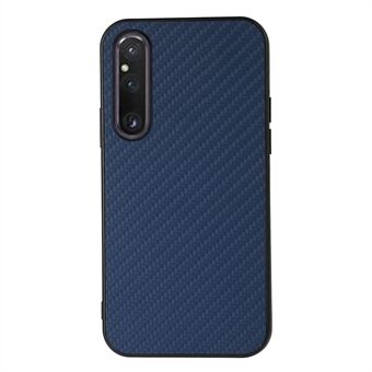 För Sony Xperia 1 V Slim Carbon Fiber Texture Telefonfodral PU Läderbelagd TPU Fallskyddsfodral