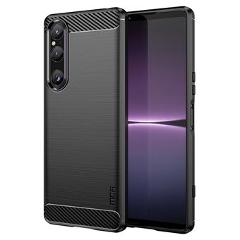 MOFI JK TPU Series-1 för Sony Xperia 1 V kolfiberborstad telefonfodral Mjuk TPU telefonbaksida