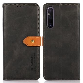 KHAZNEH PU Läder Kohud Texture Telefonfodral för Sony Xperia 1 V Stand Telefonskydd