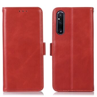 Telefonfodral i äkta kohudsläder till Sony Xperia 1 V Crazy Horse Texture RFID- Stand Plånboksskal