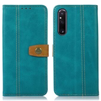 För Sony Xperia 1 V PU Läder plånboksfodral Calf Texture Stand