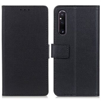 För Sony Xperia 1 V PU Läder Telefonplånboksfodral Fullt skydd Stand Telefonskydd