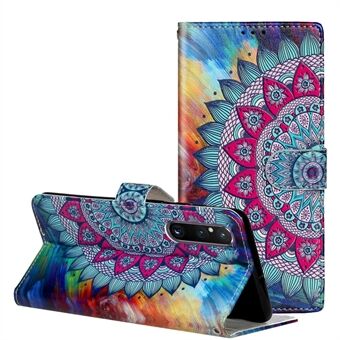 För Sony Xperia 1 V Flip Wallet Telefonfodral Mönstertryck PU- Stand Skyddsfodral med rem