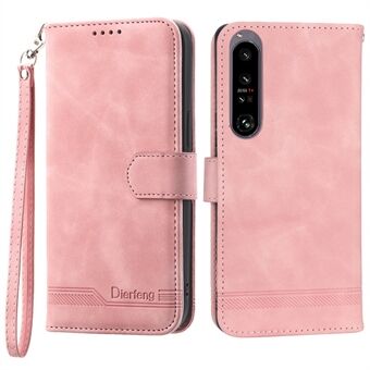 DIERFENG DF-03 för Sony Xperia 1 V Stötsäker fodrallinjer Tryckt telefonfodral Läder flipskydd med Stand