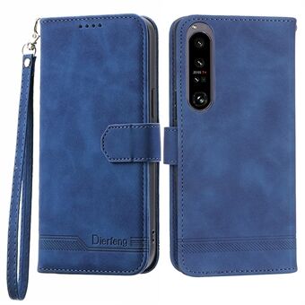DIERFENG DF-03 för Sony Xperia 1 V Stötsäker fodrallinjer Tryckt telefonfodral Läder flipskydd med Stand
