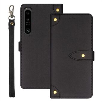 IDEWEI för Sony Xperia 1 V Drop-proof flip Stand Telefonfodral Läderfodral med kortplatser