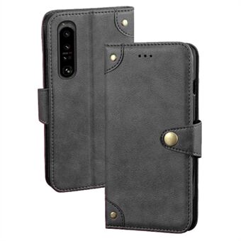 IDEWEI för Sony Xperia 1 V- Stand PU-lädertelefonfodral Scratch plånboksfodral