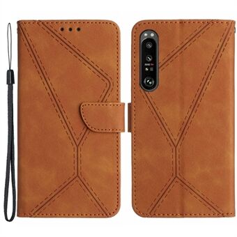 HT05 Plånboksfodral för Sony Xperia 1 V Full Protection Skin-touch Telefonfodral PU Läderskal