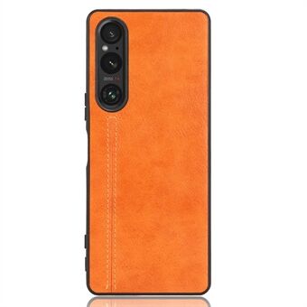 För Sony Xperia 1 V PU-läderbelagd TPU+PC-telefonfodral Sömnadslinjer Anti-droppskydd