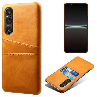 Telefonfodral med dubbla kortplatser för Sony Xperia 1 V, Scratch PU-läderbelagd PC-skal