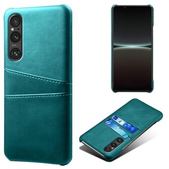 Telefonfodral med dubbla kortplatser för Sony Xperia 1 V, Scratch PU-läderbelagd PC-skal