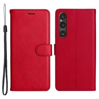 KT Leather Series-2 för Sony Xperia 1 V Stötsäker PU-läderskal i enfärgad Stand Telefonfodral Plånbok