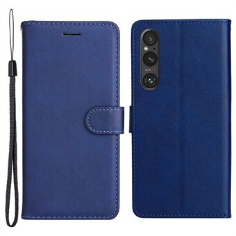 KT Leather Series-2 för Sony Xperia 1 V Stötsäker PU-läderskal i enfärgad Stand Telefonfodral Plånbok