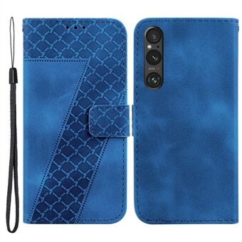 Telefonplånboksfodral med 7-formstryck för Sony Xperia 1 V, PU- Stand Smartphone-fodral