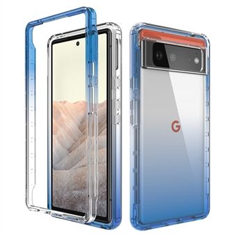 Avtagbart 2-i-1-övergångs-färg TPU + PC-transparent hybridtelefonskalsskydd för Google Pixel 6.