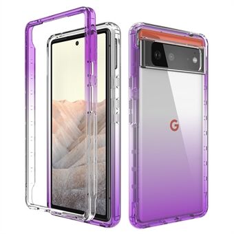 Avtagbart 2-i-1-övergångsfärg TPU + PC Genomskinligt hybridtelefonskal som skyddar Google Pixel 6.