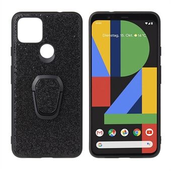 Ringformad Kickstand + PU Läderfodral för Google Pixel 4a 5G