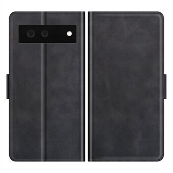 Folio Flip Magnetisk Spänne Stängning PU Läder Telefon Fodral med Ställ för Google Pixel 6