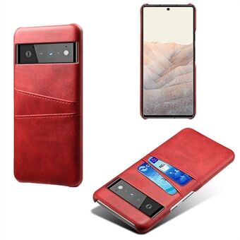 KSQ PU-läder + PC Combo Stilig Dual Back-kortplatsdesign Lätt och tunn hård skal för Google Pixel 6 Pro