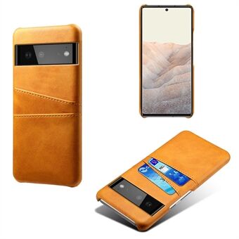 KSQ PU läder + PC-kombo Hållbart anti-fall Dubbla bakre kortplatser Design Hård skal för Google Pixel 6