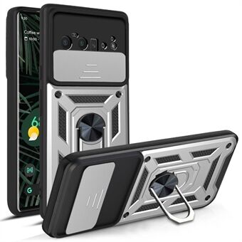 Ringhållare Kickstand-fodral Anti-klös Kamera-skjul-design PC + TPU Telefonfodral till Google Pixel 6 Pro