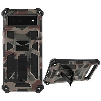 Camouflage Design Dual Layer Mjukt TPU Hårt PC skyddande fodral med stöd för Google Pixel 6