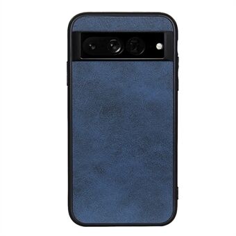 För Google Pixel 7 Pro Exakt utskärningstexturerat PU-läder Mobiltelefonfodral Hybrid TPU + PC-skal