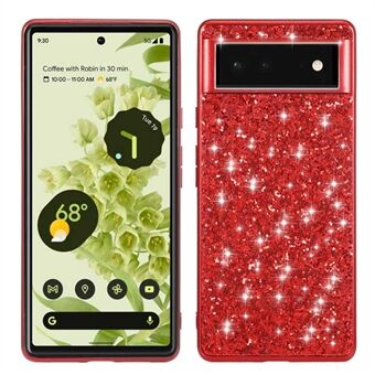 För Google Pixel 7 Pro Glänsande Glitter Paljetter Elektropläterad Telefonfodral TPU-stötfångare + PC-baklucka