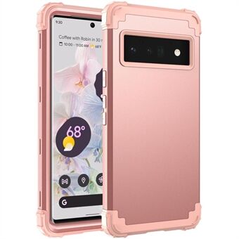 För Google Pixel 6 Pro 5G 3-i-1 Mobiltelefon Skyddande Fodral i Silikon + Förstärkt PC-hörn Anti-fallskydd