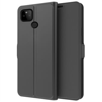 Till Google Pixel 5 PU-läder Flip Folio-telefonfodral Inner TPU Magnetiskt telefonfodral Ställ med Kortplats