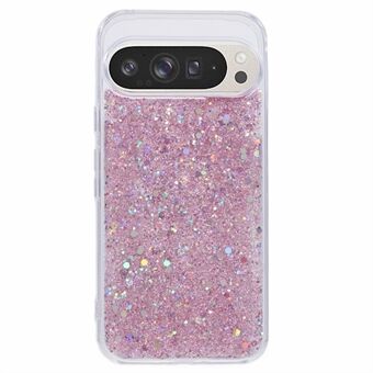 För Google Pixel 9 Pro XL Stöttåligt Mjuk TPU Telefonydd Glitterdesign