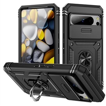 För Google Pixel 8 Pro Fodral Camshield Ringhållare Ställ TPU+PC Telefonfodral