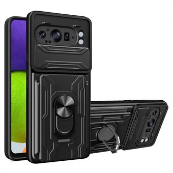 För Google Pixel 9 Pro XL Fodral PC+TPU Stöd Telefon Baksida med Kameraslider