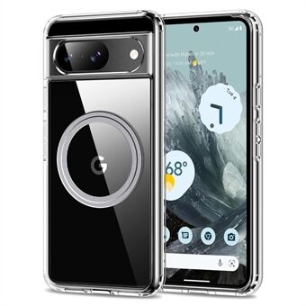 För Google Pixel 9-fodral Magnetiskt TPU+PC Transparent Anti-fall Telefontäckning