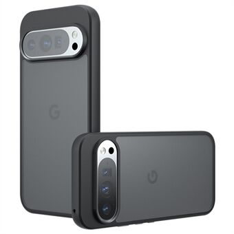 För Google Pixel 9 Pro / Pixel 9 Skal Skin-Touch TPU+PC Matt Telefonskal, Transparent Svart