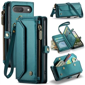 CASEME C36 Series För Google Pixel 9 / Pixel 9 Pro Väska Crossbody Läder Fodral med 7 Kortplatser