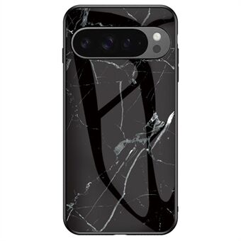 För Google Pixel 9 Pro XL Skal Marmor Mönster Härdat Glas+PC+TPU Skyddande Telefonfodral