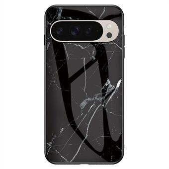 För Google Pixel 9 Pro / 9 Skal Marmor Mönster Härdat Glas+PC+TPU Skyddande Telefonskal