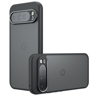 För Google Pixel 9 Pro XL Skal Hudliknande TPU+PC Matt Telefonskal, Transparent Svart