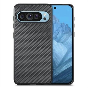 För Google Pixel 9 Pro XL Fodral Kolfiberstruktur PU+PC+TPU Telefonfodral