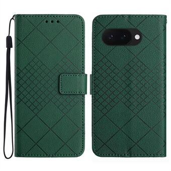 HT06 För Google Pixel 9a Plånboksfodral Telefonfodral Stämplad PU Läder Flip Folio Skal