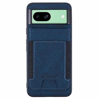 SUTENI H17 För Google Pixel 8a Magnetiskt Fodral Kortplatser Läder+TPU Stativ Telefonfodral