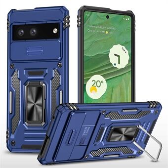 Telefonfodral för Google Pixel 7 5G Armor-serien Hårt PC Mjukt TPU-stöttåligt fodral med fotstöd / Skjutbart kameralock.