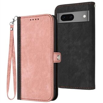 YX0020 Smart Phone Case för Google Pixel 7 5G PU-läder Hopfällbar Stående Dubbel Magnetisk Knäppning Telefonskyddsskal med Rem