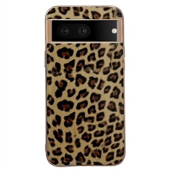 Elektropläterande anti-fall telefonväska för Google Pixel 7 5G TPU+PU läderchockskyddande väska Leopardmönster mobilskydd