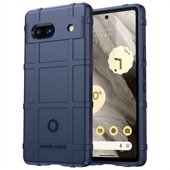 För Google Pixel 7a Telefonfodral Rugged Fyrkantig Rutnätstextur Stötskydd Mjukt TPU-baklock.